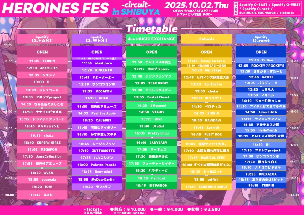HEROINES FES~渋谷サーキット~ | #よーよーよー公式サイト
